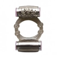 Vibrating Double Bullet Cock Ring, SINGLE USE